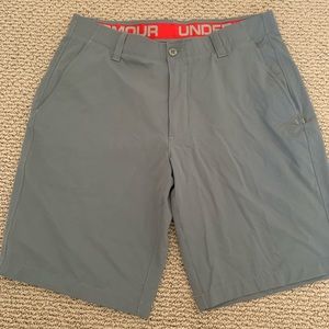 Gray Under Armour heat gear shorts. Sz 36